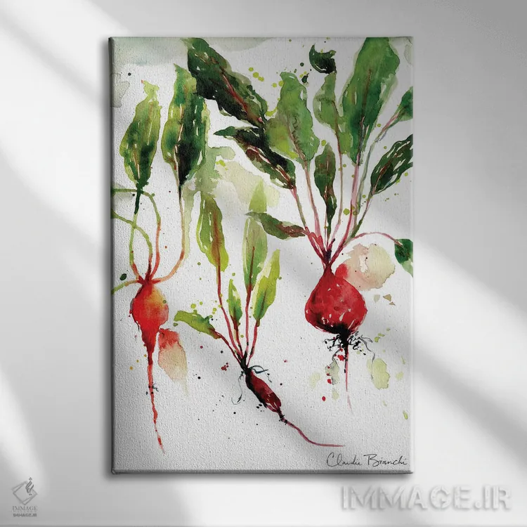 تابلو چغندر باغی اثر کلودیا بیانکی - نمای روبهرو روی دیوار