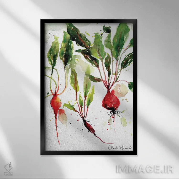 تابلو چغندر باغی اثر کلودیا بیانکی - نمای قابدار مشکی