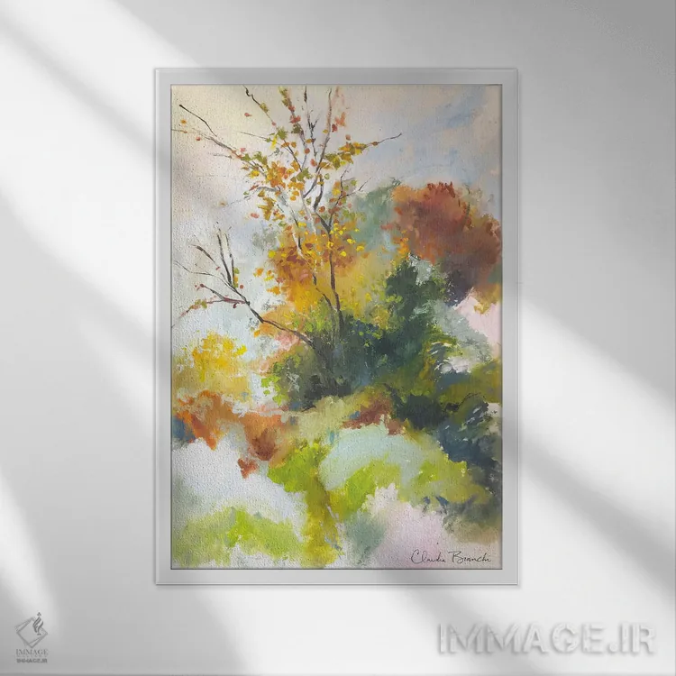 تابلو پاییز مهآلود اثر کلودیا بیانکی - نمای قابدار سفید