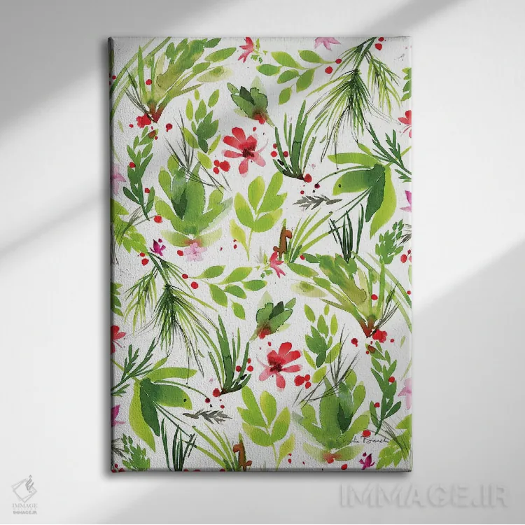 تابلو پراکندهٔ برگها ۲ اثر کلودیا بیانکی - نمای روبهرو روی دیوار