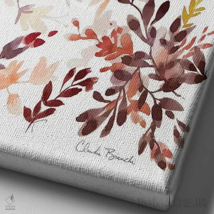 تابلو پراکندهٔ برگها ۱ اثر کلودیا بیانکی - نمای نزدیک بافت بوم