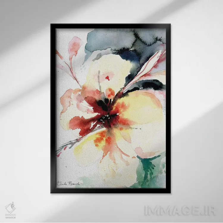 تابلو ارکیدهها ۲ اثر کلودیا بیانکی - نمای قابدار مشکی