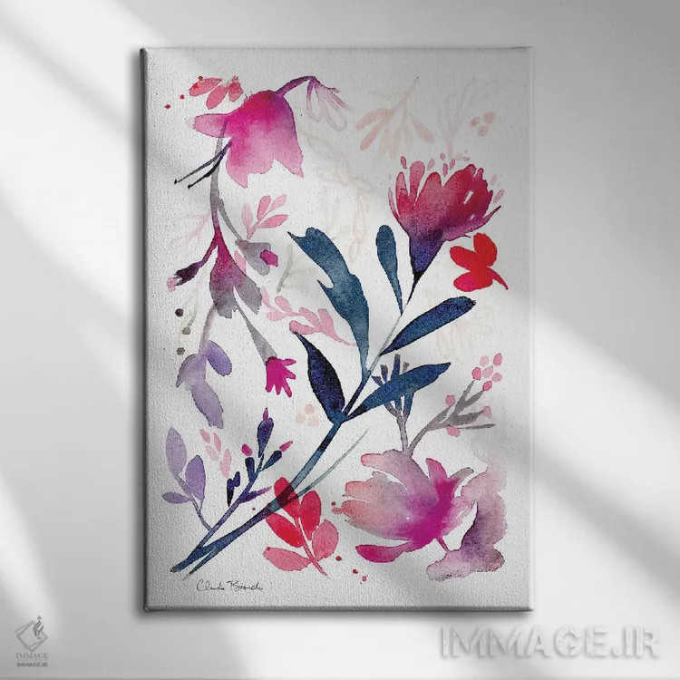 تابلو گلهای ظریف اثر کلودیا بیانکی - نمای روبهرو روی دیوار