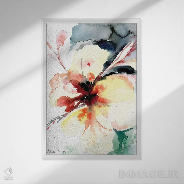 تابلو ارکیدهها ۲ اثر کلودیا بیانکی - نمای قابدار سفید