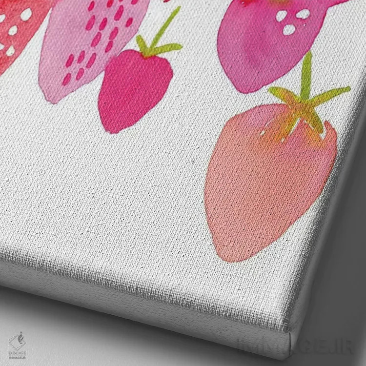 تابلو مزارع توتفرنگی اثر کلودیا بیانکی - نمای نزدیک بافت بوم