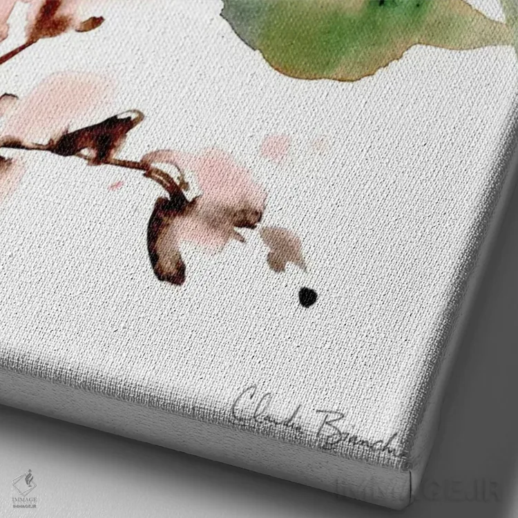 تابلو شکوفههای زمستانی اثر کلودیا بیانکی - نمای نزدیک بافت بوم