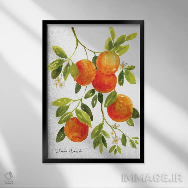 تابلو پرتقالها اثر کلودیا بیانکی - نمای قابدار مشکی