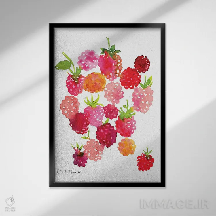 تابلو تمشکها اثر کلودیا بیانکی - نمای قابدار مشکی