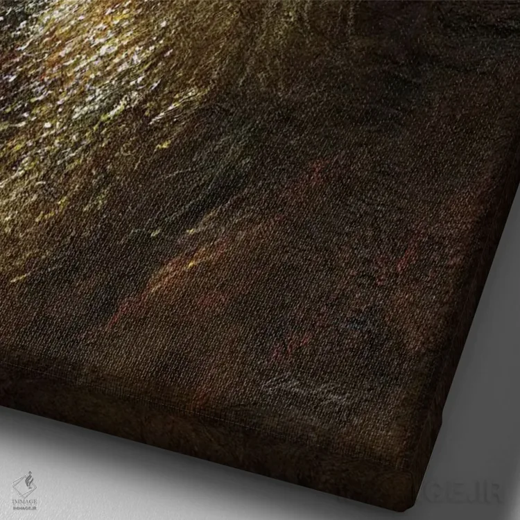 تابلو شکوه شیر اثر کالین بوگل - نمای نزدیک بافت بوم