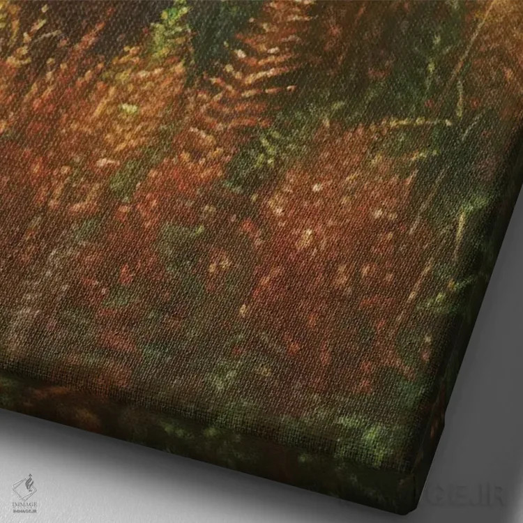 تابلو گوزن شاخدار پاییزی ایالات متحده اثر کالین بوگل - نمای نزدیک بافت بوم