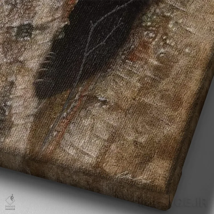 تابلو بچهخرسهای سیاه کنجکاو (عمودی) اثر کالین بوگل - نمای نزدیک بافت بوم