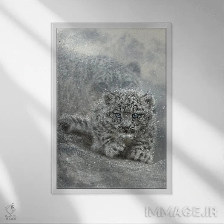 تابلو اولین قدمها اثر کالین بوگل - نمای قابدار سفید