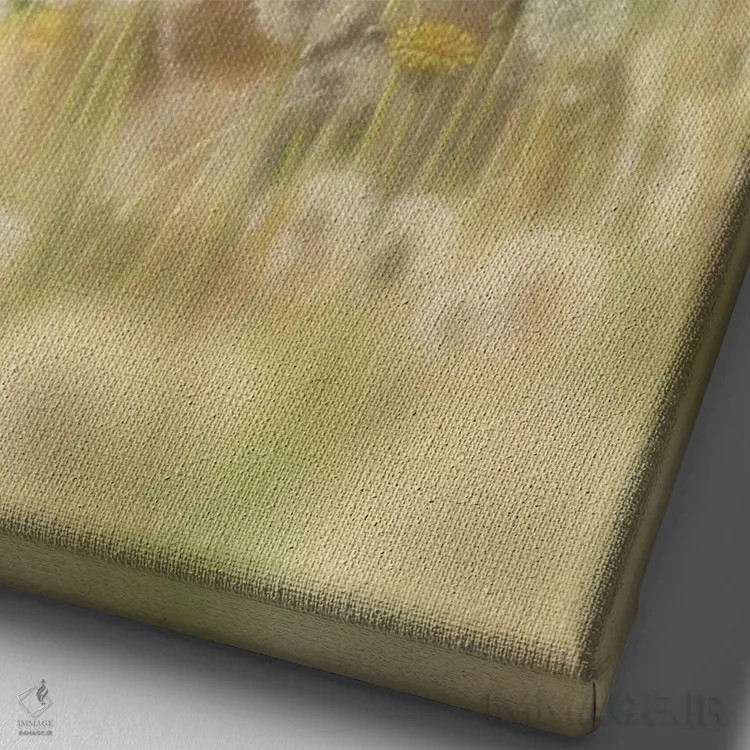 تابلو قاصدکها اثر کالین بوگل - نمای نزدیک بافت بوم