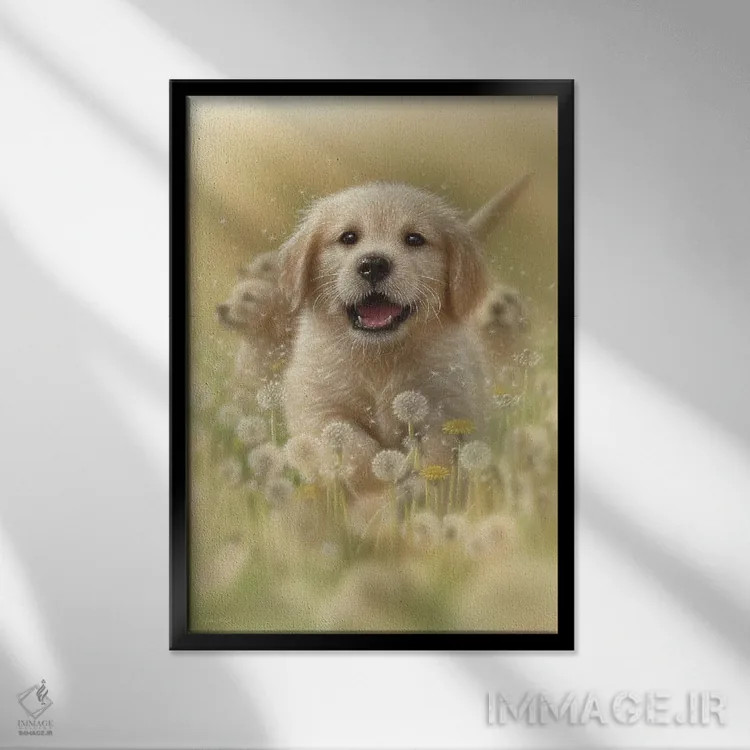 تابلو قاصدکها اثر کالین بوگل - نمای قابدار مشکی