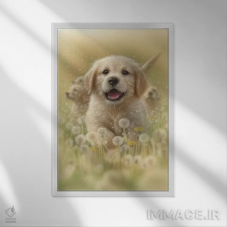 تابلو قاصدکها اثر کالین بوگل - نمای قابدار سفید