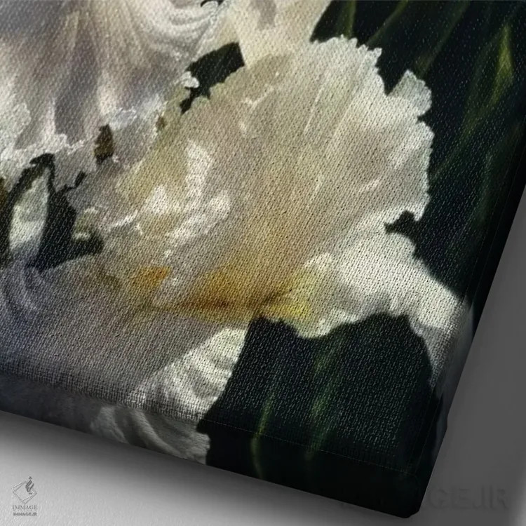 تابلو باغ زنبق (عمودی) اثر کالین بوگل - نمای نزدیک بافت بوم