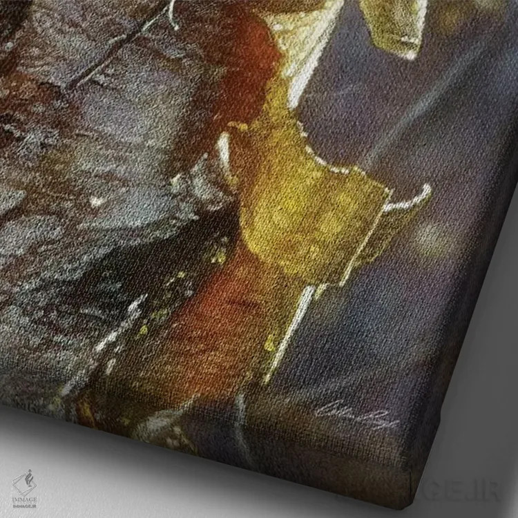 تابلو چرخریسکهای کلسیاه اثر کالین بوگل - نمای نزدیک بافت بوم