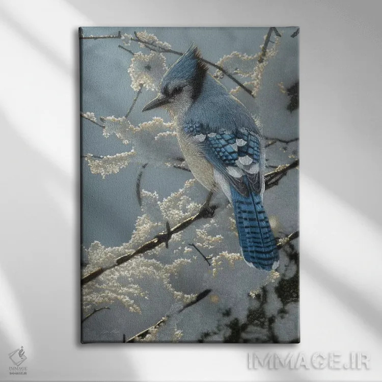 تابلو جای آبی روی حصار اثر کالین بوگل - نمای روبهرو روی دیوار