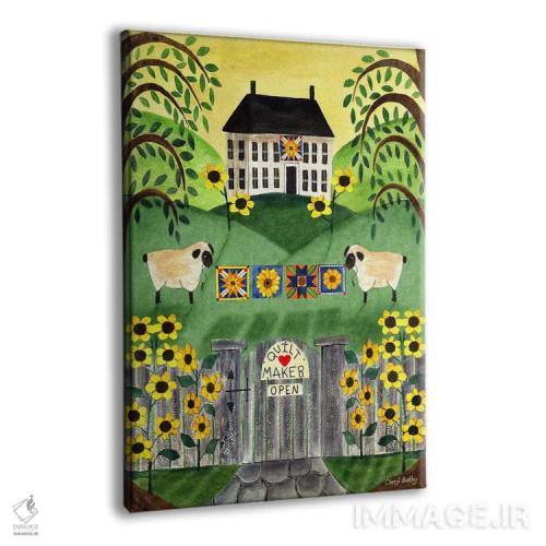 تابلو خانهٔ لحاف دو گوسفند اثر شریل بارتلی - نمای پرسپکتیو محصول