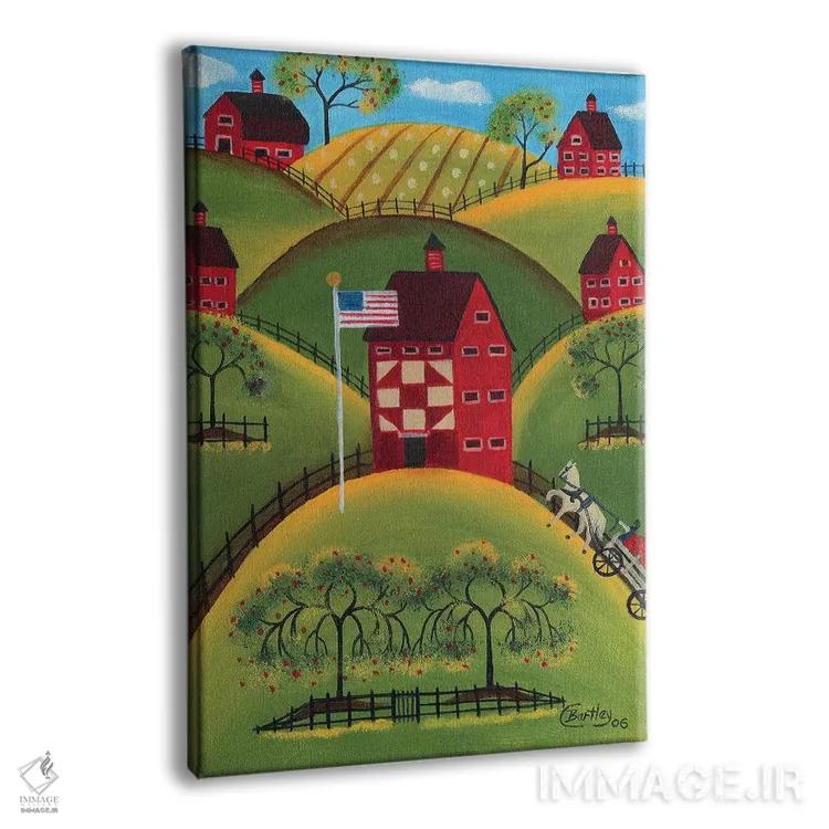 تابلو انبارهای لحاف سیب سرخ اثر شریل بارتلی - نمای پرسپکتیو محصول