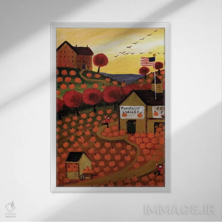 تابلو درهٔ کدو (شریل بارتلی) اثر شریل بارتلی - نمای قابدار سفید