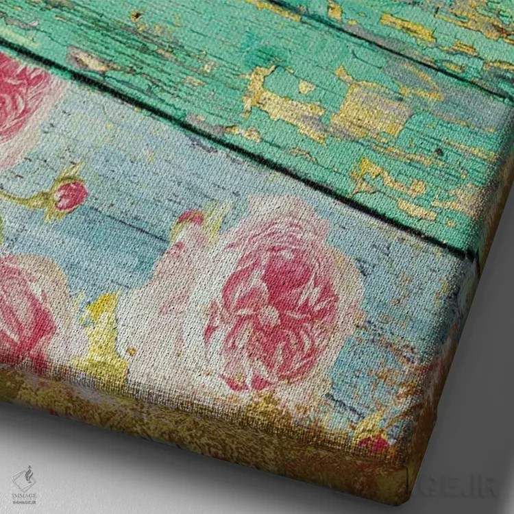 تابلو ویلا رُزا اثر ساشا - نمای نزدیک بافت بوم