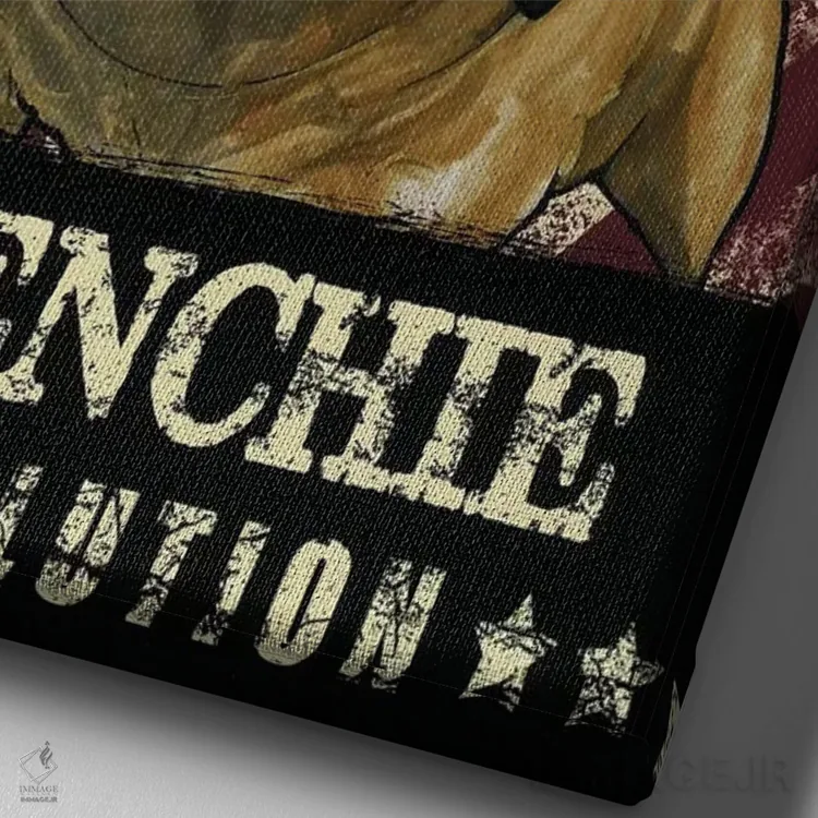 تابلو انقلاب فرانسوی (سگ بولداگ فرنچ) اثر کاریکاتورهای سگ (استودیو تخصصی کاریکاتور حیوانات) - نمای نزدیک بافت بوم