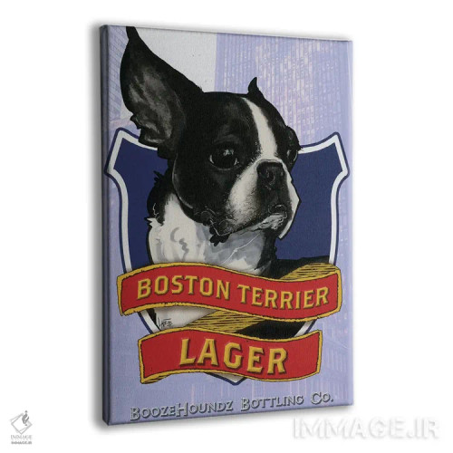 تابلو آبجوی بوستون تریر اثر کاریکاتورهای سگ (استودیو تخصصی کاریکاتور حیوانات) - نمای پرسپکتیو محصول