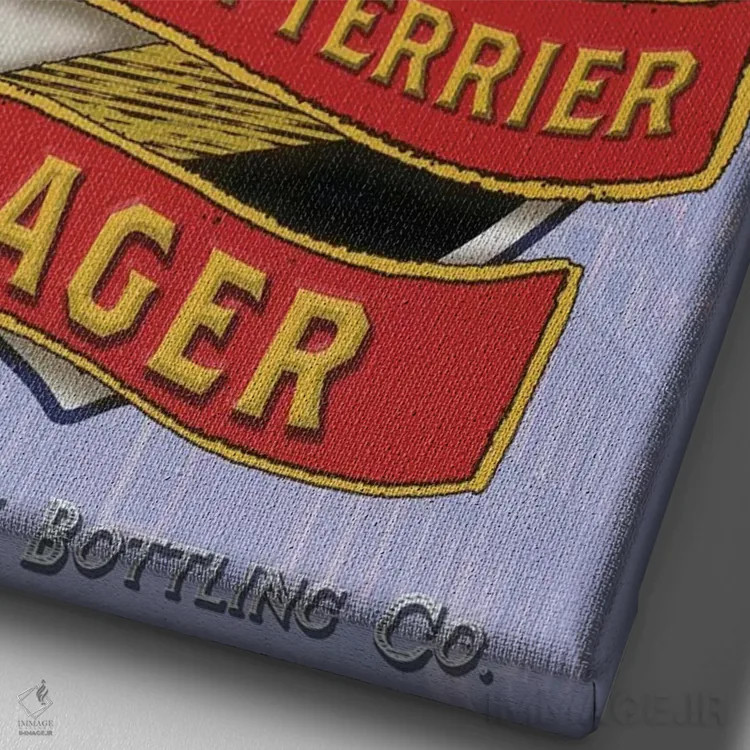 تابلو آبجوی بوستون تریر اثر کاریکاتورهای سگ (استودیو تخصصی کاریکاتور حیوانات) - نمای نزدیک بافت بوم