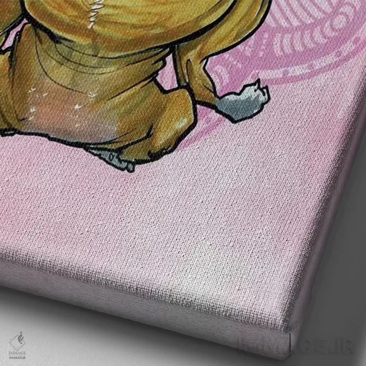 تابلو پیتبول مراقبهگر اثر کاریکاتورهای سگ (استودیو تخصصی کاریکاتور حیوانات) - نمای نزدیک بافت بوم