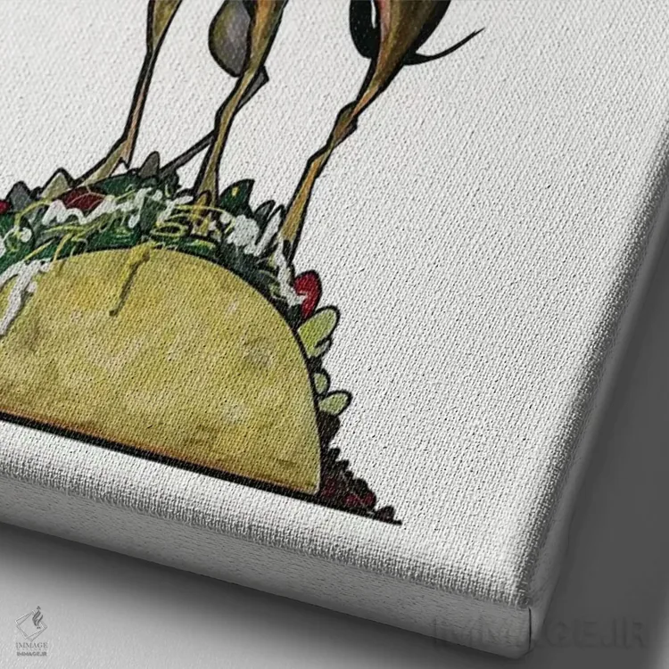 تابلو چیواوا تاکو (سگ) اثر کاریکاتورهای سگ (استودیو تخصصی کاریکاتور حیوانات) - نمای نزدیک بافت بوم