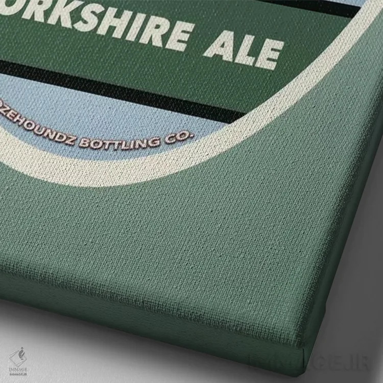 تابلو آبجوی یورکشایر (انگلیسی) اثر کاریکاتورهای سگ (استودیو تخصصی کاریکاتور حیوانات) - نمای نزدیک بافت بوم