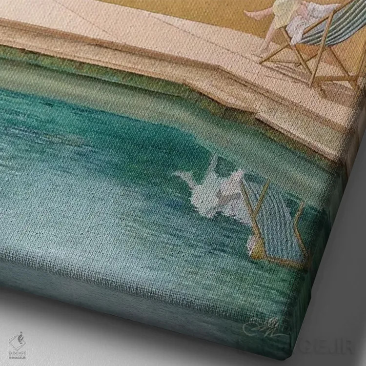 تابلو خانه پشت تپهها اثر چکو مارینیلو - نمای نزدیک بافت بوم