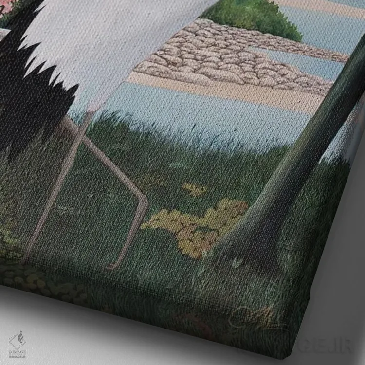 تابلو درناها II اثر چکو مارینیلو - نمای نزدیک بافت بوم