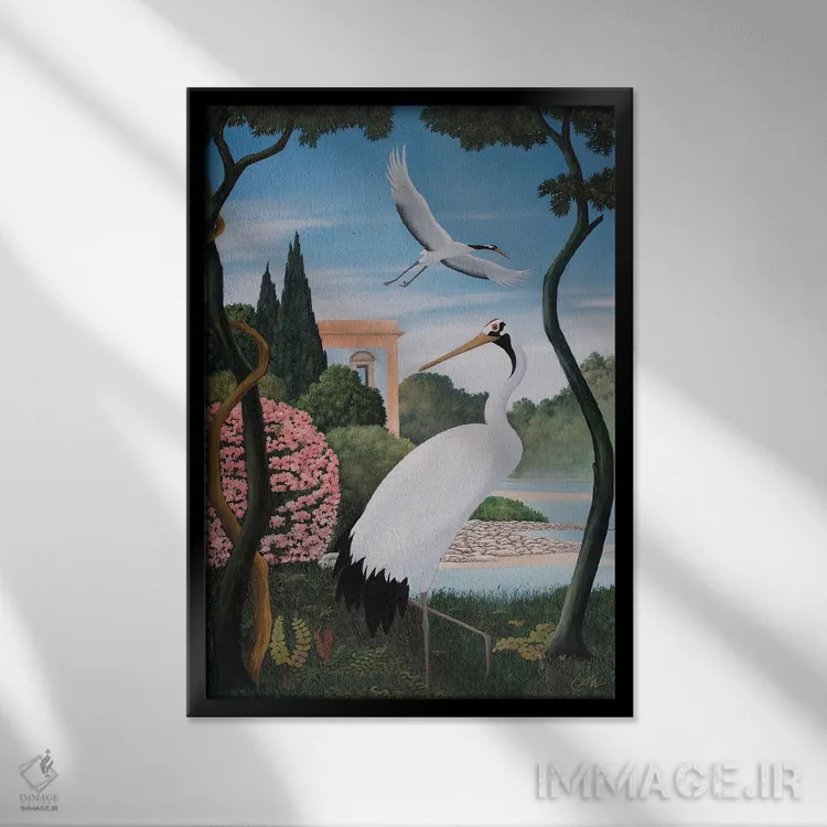 تابلو درناها II اثر چکو مارینیلو - نمای قابدار مشکی