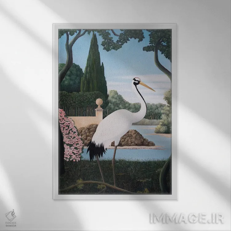 تابلو درناها III اثر چکو مارینیلو - نمای قابدار سفید