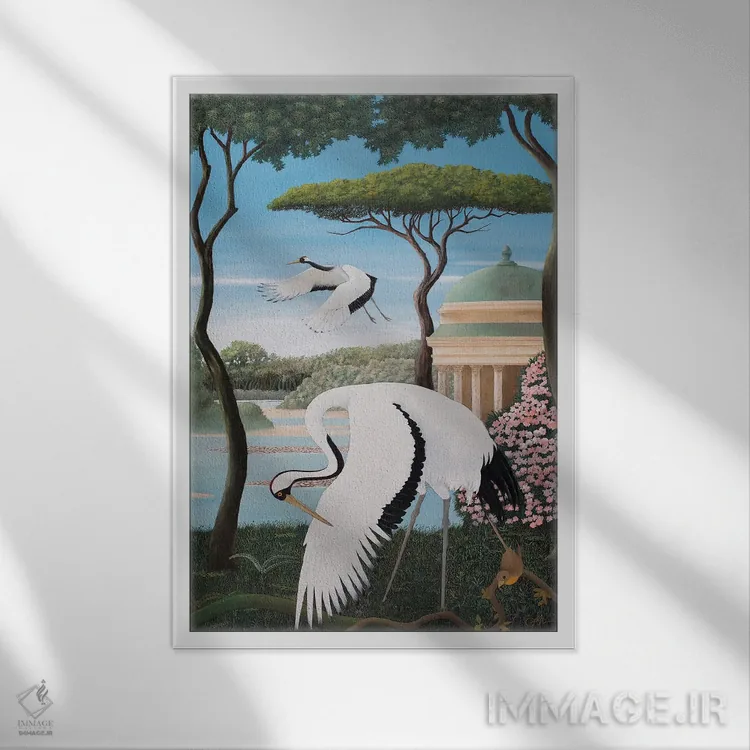 تابلو درناها I اثر چکو مارینیلو - نمای قابدار سفید