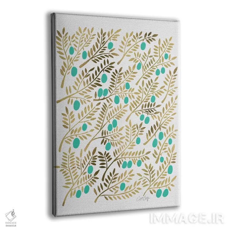تابلو شاخههای زیتون فیروزهای اثر کت کوکیلت - نمای پرسپکتیو محصول