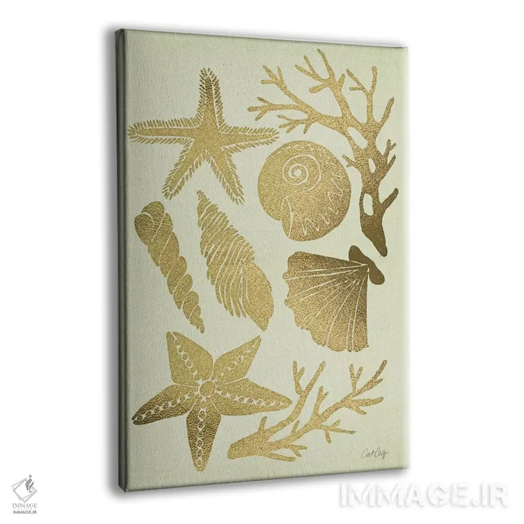 تابلو صدفهای طلایی اثر کت کوکیلت - نمای پرسپکتیو محصول