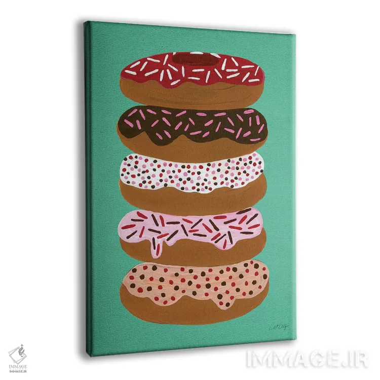 تابلو دوناتهای لایهای نعنا اثر کت کوکیلت - نمای پرسپکتیو محصول