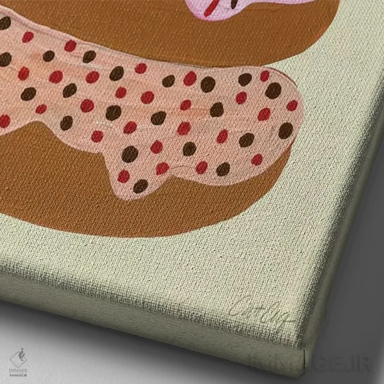 تابلو دوناتهای لایهای خامه اثر کت کوکیلت - نمای نزدیک بافت بوم