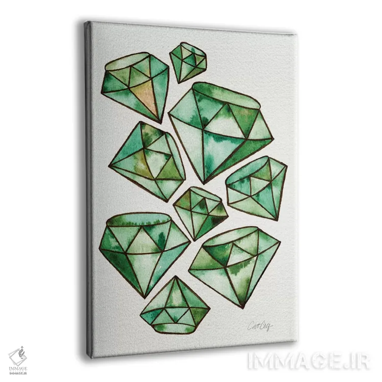 تابلو خالکوبی یاقوت سبز اثر کت کوکیلت - نمای پرسپکتیو محصول