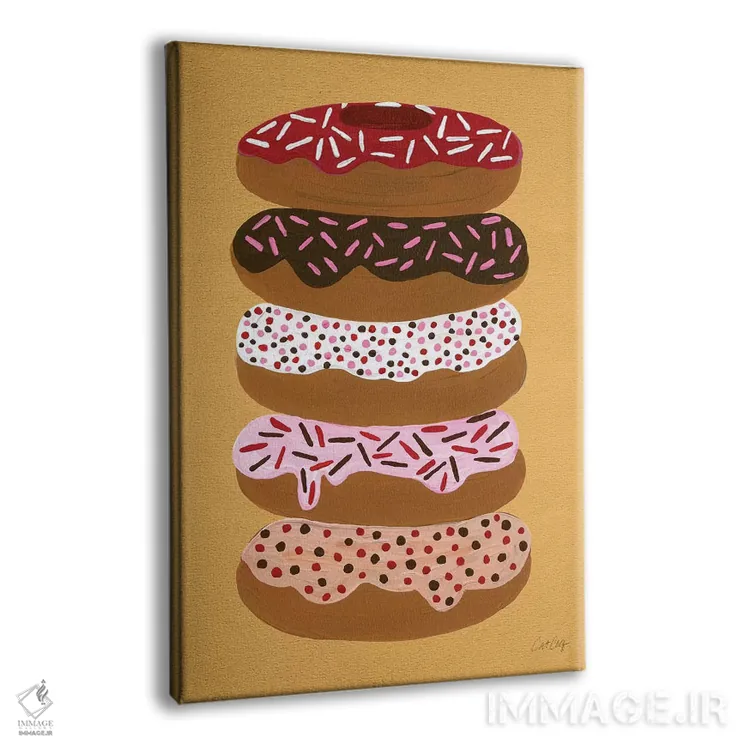 تابلو دوناتهای لایهای زرد اثر کت کوکیلت - نمای پرسپکتیو محصول