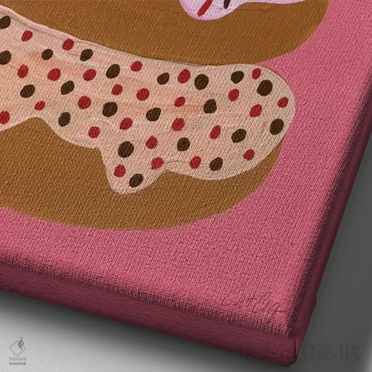 تابلو دوناتهای لایهای گیلاس اثر کت کوکیلت - نمای نزدیک بافت بوم