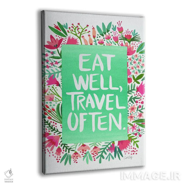 تابلو غذا و سفر سفید اثر کت کوکیلت - نمای پرسپکتیو محصول