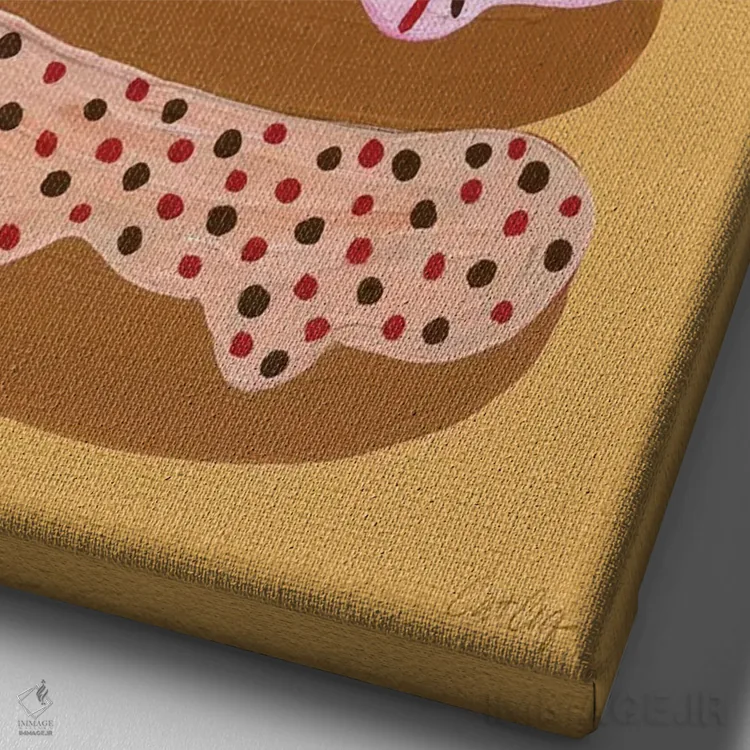 تابلو دوناتهای لایهای زرد اثر کت کوکیلت - نمای نزدیک بافت بوم