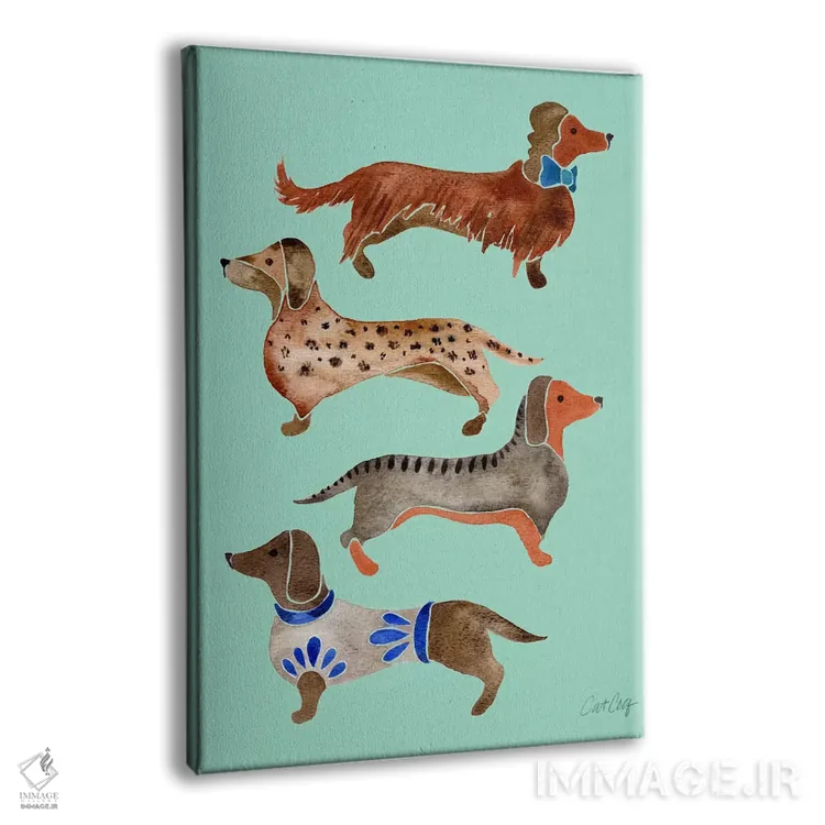 تابلو داشوندها ۱ (نژاد سگ) اثر کت کوکیلت - نمای پرسپکتیو محصول