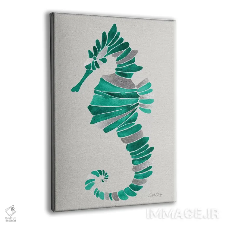 تابلو اسب دریایی تنها اثر کت کوکیلت - نمای پرسپکتیو محصول