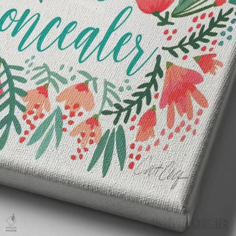 تابلو قهوه و کانسیلر ۱ اثر کت کوکیلت - نمای نزدیک بافت بوم