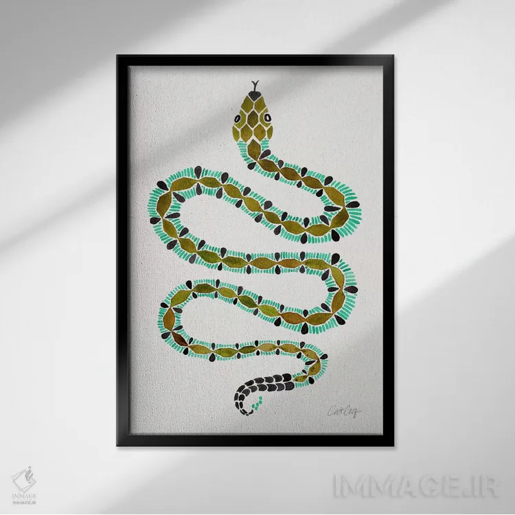 تابلو مار تنها اثر کت کوکیلت - نمای قابدار مشکی